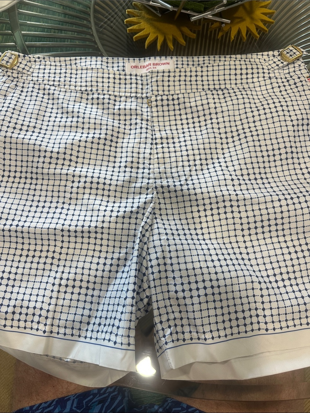New without tags Orlebar Brown White/Blue Swim Shorts